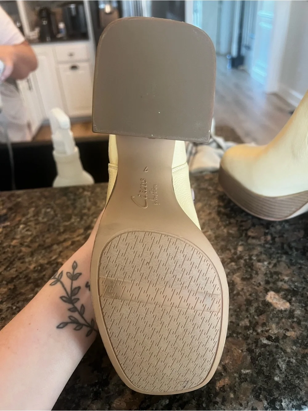 Cream Platform Circus by Sam Chelsea Boots - Women's High Heel Ankle Boots